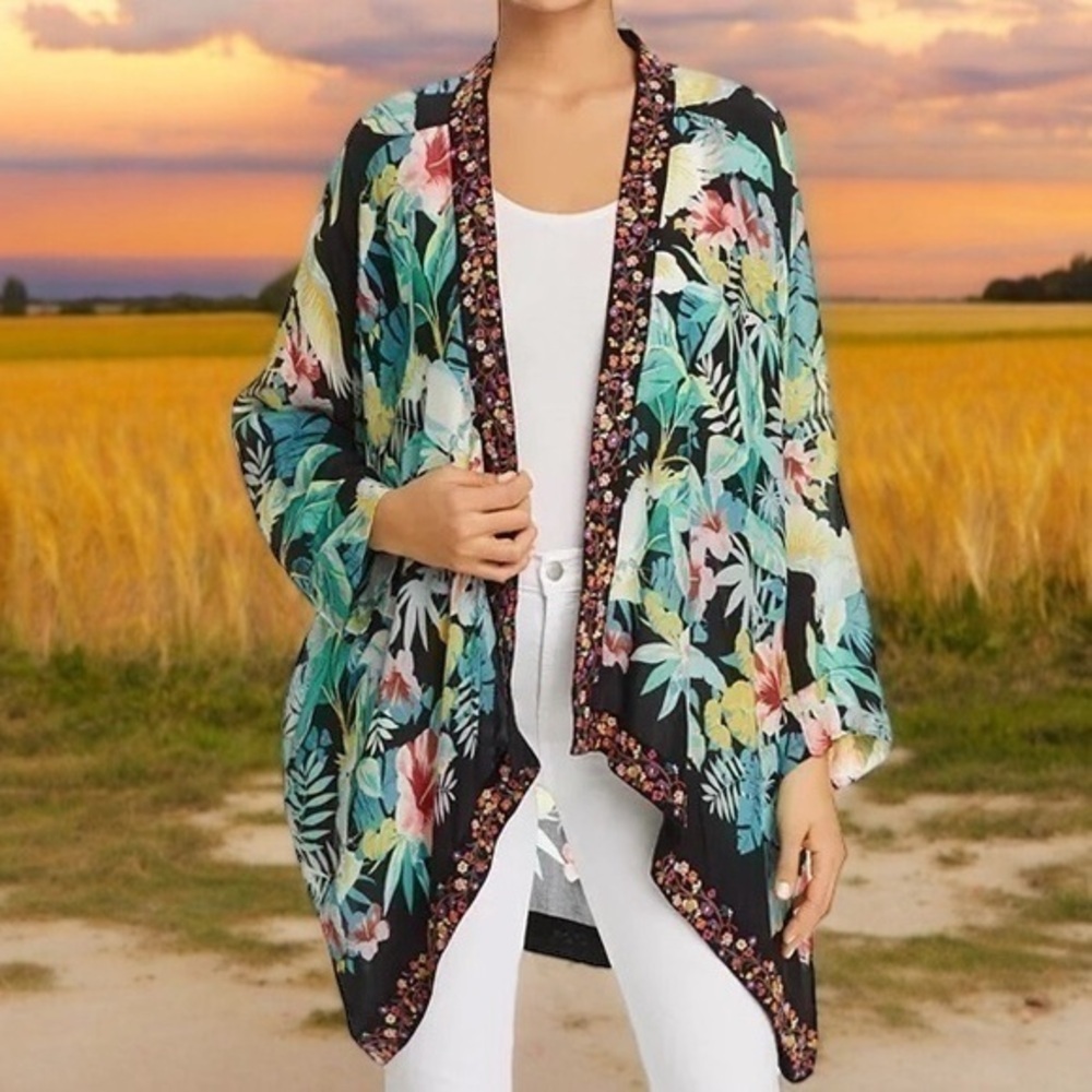 Johnny Was embroidered Solomio Kimono NWT (oversized)